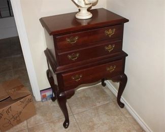 Broyhill three-drawer end table