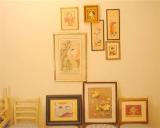 7. Nine 9 framed prints 7 Oriental theme