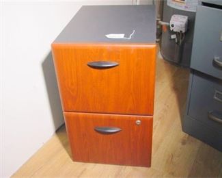 37. 2 Drawer Metal and Wood Grained File Cabinet