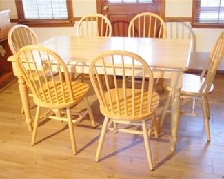 57. MCM Mid Century Modern  Wood Country Style Table  6 Chairs