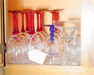 72. Bottom Cupboard Shelf 37A Wine and Water Goblets Sets