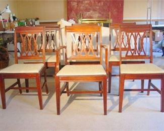 86. Semi Antique set of 6 Mahogany Chairs from Dining Room Set