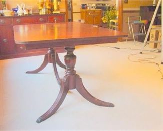 87. Semi Antique Mahogany Dining Table from 9 piece Dining Room Set