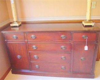 89. Semi Antique Mahogany Buffet matches to 9 piece Dining Room Set