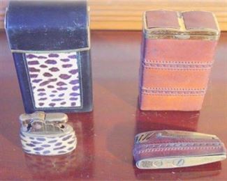 99. Two 2 MCM Cigarette Cases with Lighter C.1950s