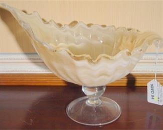 105. MCM Mid Century Modern Arte Murano Italy Glass Vase marked Lavorazione