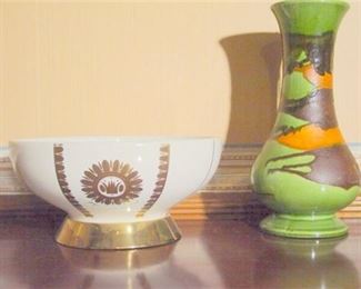 107. Two 2 items  MCM George Briard Bowl  Haeger Art Pottery Vase