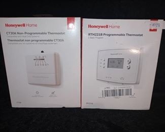Honeywell RTH221B1039 1 Week Programmable Thermostats White & Honeywell CT31A 1003 Heat/Cool Non-Programmable Thermostat