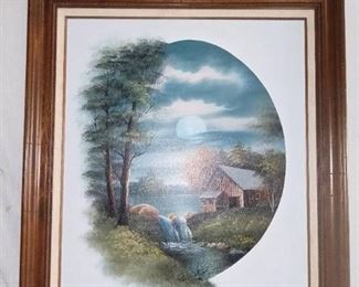 Vintage Water Mill Oil Painting Signed Nathan