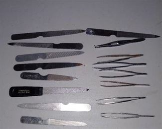 Lot of Tweezers and Nail Files