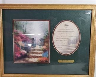 Thomas Kinkade Print . GARDEN OF PROMISE. with Prayerwith Certificate of Authenticity