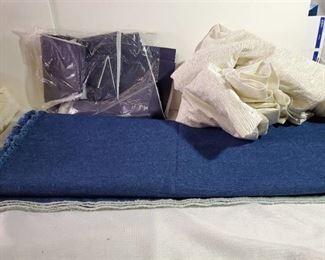 Lot of 4 Bundles of Fabric. Jean. Leather. and More