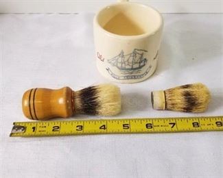 Vintage Old Spice Shaving Mug With Brushes.