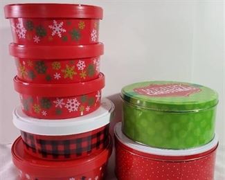Lot of 7 Holiday Containers