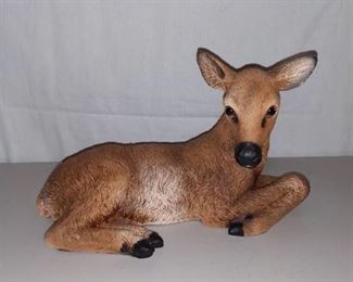 Lot of 2 Vintage Homco Resin Deer. Doe Figurine 1985 and Buck Figurine 1984