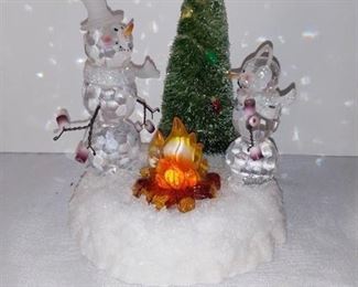 Frosty by the Campfire Lighted Figure