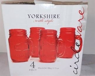 Yorkshire Circleware 4 Piece Mason Jar Mug Set