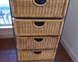 Chest of Drawers, Wicker and Wrought Iron