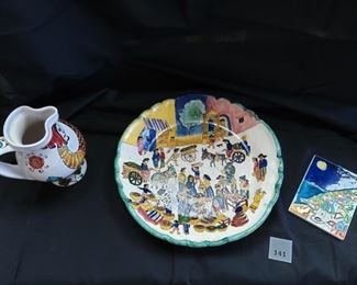 Italian Pottery Plate, Vase, Positano Pic