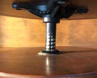 Clearance Lot #11: Antique claw foot swivel piano stool & antique Book. $100 for both. Shelf not included.