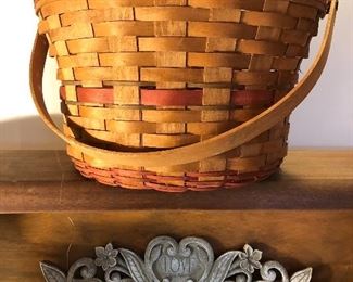 Clearance Lot #12: 2 Baskets & home decor, new robe. You get all items shown for $100 (shelf not included). From a non-smokers home