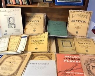 Clearance Lot #14: large lot of Antique Books & Piano Books. You get all items shown for $100. Book shelf not included. From a non-smokers home.