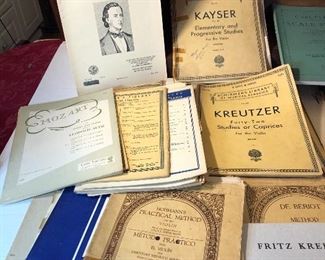 Clearance Lot #14: large lot of Antique Books & Piano Books. You get all items shown for $100. Book shelf not included. From a non-smokers home.