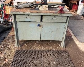 Vintage metal workbench