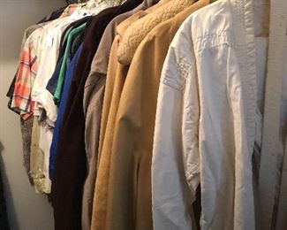 Men's shirts and jackets (sz large and XL)