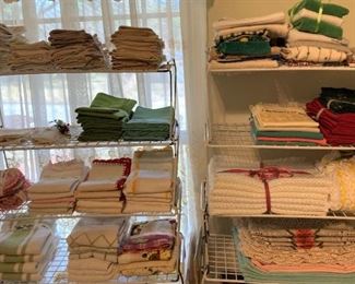 Great variety of towels and placemats