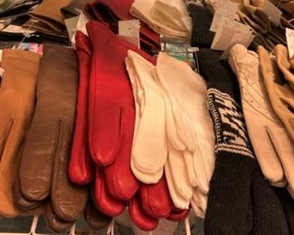 Leather and cloth gloves