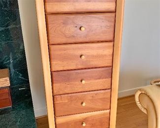$1,100 - "Sarah" 7-drawer, maple and cherry chest - 59.5"H x 24"W x 24"D