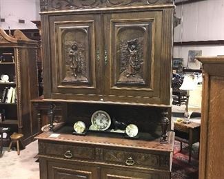 Beautiful French Brittany carved cabinet