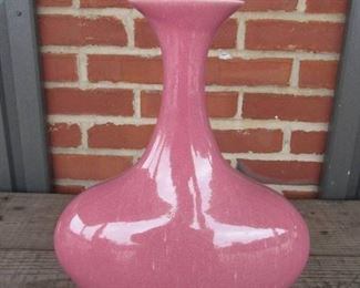 Large Mid Century Modern Pink Vase