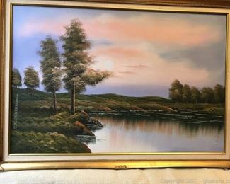 Oil on Canvas Signed Painting 41in by 28in