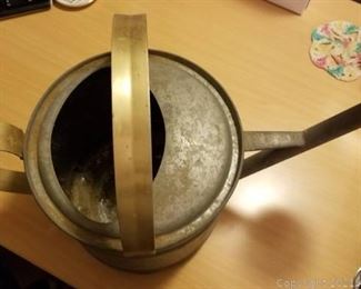 Tin Water Can with Brass Accents