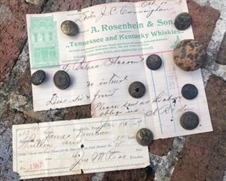 Civil War Era Military Buttons and Early Tennessee Documents