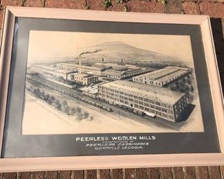 Original Painting of Peerless Woolen Mills of Rossville, Georgia by Rudolph J. Shutting