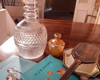 Authentic Tiffany Items including a Favrile LCT Vase and Sterling Vanity Set