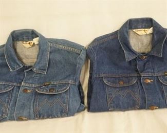 1043	LOT OF TWO VINTAGE MAVERICK DENIM JACKETS, BOTH ARE MARKED MADE IN USA & BOTH ARE SIZE 38 
