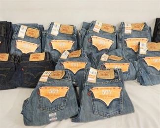 1055	LOT OF 13 PAIRS OF LEVIS JEANS NEW W/ TAGS ALL ARE YOUTH SIZES; TWO ARE SIZE 14, SIX ARE SIZE 12, THREE ARE SIZE 10, ONE IS SIZE 8 & ONE IS SIZE 16

