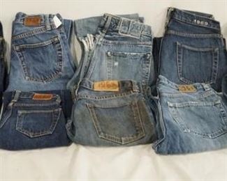 1072	LOT OF 10 PAIRS OF GAP 1969 JEANS. SEVEN PAIRS ARE SELVEDGE THREE ARE NOT. TWO ARE YOUTH SIZES; 6 & 10, THE REST ARE SIZES; 26 X 32, 26 X 30, 31 X 30, THREE ARE SIZE 29 X 30 & TWO ARE SIZE 30 X 30. VARYING DEGREES OF WEAR 
