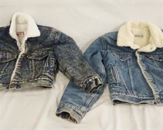 1088	TWO SHERPA LINED LEVIS DENIM JACKETS ONE MEASURES APP. 17 IN SHOULDER TO SHOULDER THE OTHER 17 1/2 IN 
