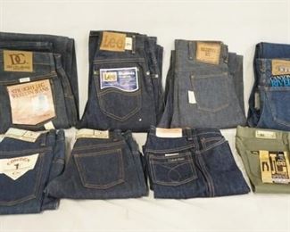 1196	LOT OF EIGHT PAIRS OF VINTAGE JEANS FROM VARIOUS BRANDS INCLUDING DC BRAND, LEE, OKLAHOMA KID, CANYON RIVER BLUES, COWDEN, & CALVIN KLIEN
