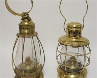 1002	LOT OF 2 REPRODUCTION BRASS NAUTICAL LANTERNS, LARGEST IS 17 IN HIGH

