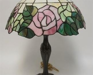 1045	CONTEMPORARY LEADED GLASS TABLE LAMP, 24 IN

