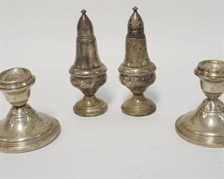 1065	WEIGHTED STERLING SILVER CANDLESTICKS & SHAKERS
