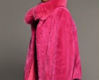 Hot Pink Mink & Fox Ladies Jacket