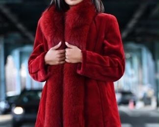 Red Fur Jacket Ladies