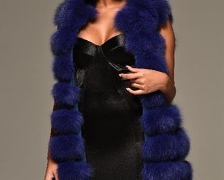 Blue Fur Vest